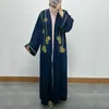 Vêtements ethniques Ramadan Musulman Mode de luxe Moyen-Orient Dubaï Vêtements pour femmes Ongles Précieux et élégant Zipper Bat Sleeve Cardigan Robe