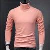 Sweater Men Solid Color Turtleneck Pullovers Pull Homme Mens cold Blouse Winter Long Sleeve T Shirts 240202