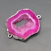 Pendant Necklaces 1PC Natural Stone Variety Agate Slice Irregular Connectors Druzy Pendants Platinum Raw For DIY Earring Jewelry Making