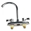 Kitchen Faucets Basin Faucet Brass Double Hole Single Handle Rotary Cold Water Sink Mixer Tap Bathroom Washbasin