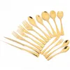 Dinnerware Sets 1pc 304 Stainless Steel Tableware Gold Steak Knife Service Fork Spoon Cutlery Salad Butter Flatware