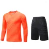 Ensembles de course Football Gardien de but Uniforme Compétition Formation Enfants Adulte Kit de sport à manches longues avec protection éponge Maillots de football