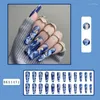 False Nails 24pcs Wearable Nail Patches Art Chips Ins Style Girl Löstagbar Press On Diy Manicure Glitter