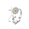クラスターリングネーツィーシルバーメッキ女性ファッションジュエリー高品質のchrysanthemum型オープンリング調整可能なサイズ