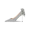 Robe chaussures chaussures de mariage été nouveau cristal talons minces grande bouche peu profonde pointue haute unique eau diamant mariée