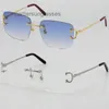 Lunettes de soleil de designer Cadre Hommes Vente en gros sans monture T8200816 Délicat Mode Unisexe Lunettes de conduite en métal C Décoration Haute Qualité Soleil