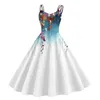 Casual Dresses Vintage Cocktail For Women Sleeveless Knee Length Retro A Line Flared Swing Formal Prom Party Dress Short