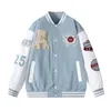 High Street Letter A Couple Baseball Suit Trend Personality Armband Men Clothing Allmatch Loose Standup Collar Jacket 240130