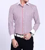 Quality Men Casual Slim Fit Shirt Mens Long Sleeve Business Dress Shirts French Cufflinks Male Striped 240126