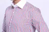 Quality Men Casual Slim Fit Shirt Mens Long Sleeve Business Dress Shirts French Cufflinks Male Striped 240126