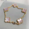 Projektant Cleef Braclet Four Leaf Clover Bransoletka Van Bracelets 2024 Luksusowa koniczyna bransoletka Mother of Pearl 18K Gold Brand Miłość Brzeczenie Charm Shining Crystal Diamond J