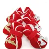 Vêtements pour chiens Festival Chaussures pour animaux de compagnie Hiver Chaud Respirant Noël Elk Bell Chiens avec peluche pour petites bottes décontractées antidérapantes