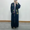 Vêtements ethniques Ramadan Musulman Mode de luxe Moyen-Orient Dubaï Vêtements pour femmes Ongles Précieux et élégant Zipper Bat Sleeve Cardigan Robe