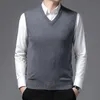 Browon marka kamizelka swetra męska 2024 bez rękawów moda moda jesienna zima vneck kołnierz Slim Fit Soft Sweter Men 240125