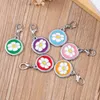 Hundtagg Pet Cat ID Namn Daisy Flower Necklace Pendant For Collar Hangtags Metal Keyring Puppy Accessories
