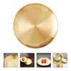 Plates 3 Pcs Plate Beef Candy Dinner Dish Vintage Metal Stainless Steel Round Gold Korean Style Retro