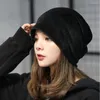 Berets Plush Overhead Cap Street Dance Windproof Outdoor Solid Colour Pile Up Simple Casual Ear Protection Package Head Monthly