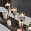 Świece 3PCS Zestaw szklany Uchwyt Tealight na domowy stół