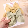 Hair Accessories 2Pcs/Set Sweet Ribbon Bows Clips Fashion Solid Clip Hairpins Retro Barrettes With Kids Girls Gifts