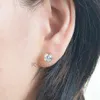 Kuololit 4CTW boucles d'oreilles pour femmes solide 18K 14K or Brillant rond D/VVS1 boucles d'oreilles pour fête de fiançailles noël 240131