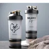 3 Layers Shaker Protein Bottle Powder Mixing Cup 500ml Largecapacity Portable Water Gym Bodybuilding Sports 240129