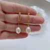 Orecchini Stella Luna Orecchini di perle con asimmetrico Sinistra Destra Orecchini design lungo Rotondo Perla d'acqua dolce 230831