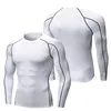 Heren T-shirts Fabriekslevering Hoge kwaliteit sneldrogende lange heren compressie shirt mouw fitnesskleding