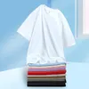 Мужская футболка большого размера, 100% хлопок, базовая женская простая рубашка с короткими рукавами, высококачественная футболка, белая однотонная одежда 240202