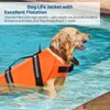 Vêtements pour chiens Grands chiens Gilet de sauvetage Gilet de natation pour la flottaison de chiot avec poignée de sauvetage Réfléchissant réglable Pet Lifesaver Maillot de bain