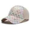 Gorras de bola VACIGODEN Verano Letra femenina Lentejuela Malla Gorra de béisbol Moda coreana Transpirable Al aire libre Deportes ocasionales Sombrero de protección solar