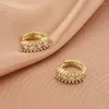 Boucles d'oreilles créoles en Zircon pour femmes, couleur or, cristal brillant, rondes, à la mode, bijoux cadeaux pour filles, vente en gros, 2024