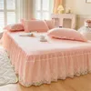 Luksusowe koronkowe okładka łóżka typu queenking rozmiar spódnicy łóżka solidne spódnice na zwykłe łóżko do poduszki do łóżka Dobel potrzeba zamówienia 240202
