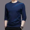 Streetwear Fashion Men Long Sleeve Tshirt Spring Autumn Basic Business Man Clothes Jersey Korean Bottom Loose Casual Tops 240130