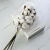 Flores decorativas 10 peças de algodão seco artificial ramo de flor policromada para decoração de festa de casamento decoração de casa falsa