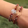 Charm Bracelets Handmade Bracelet Tree Of Life Women Natural Stone String Braided Yoga Friendship Lover