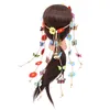 Hårklipp Handgjorda solrosbilar Långtvassande hängande pannband för kvinnor Boho Flower Headbonad Festival Holiday Accessories