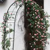 Dekorativa blommor Artificial Flower Rose Vine Fake Rattan Wall Hang Decor 80cm Silk Wedding Luxury Floral Arch Potted Plant Ornaments