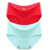 Women's Panties Ice Silk 2 Pieces With Underwear Traceless One-piece Mid-waist Sexy Briefs