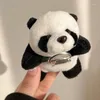 Brosches kawaii vilande panda docka brosch par tecknad plysch små djur leksaker stift roliga prydnadsväska kläder smycken gåvor