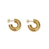 Boucles d'oreilles en argent 925, aiguille en forme de C pour femmes et filles, métal étanche, cadeau 2024 Eh088