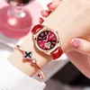 Relógios de pulso de alta qualidade casual pulseira de couro relógio simples feminino redondo design criativo dial relógio de quartzo versátil para mulheres