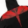 Sweats à capuche pour hommes MB designer Sweat à capuche pour femme Sweatshirts 2024 Automne / Hiver Nouveau MB New Wings Plume rouge et noire imprimé Sweat à capuche en pur coton pour hommes et femmes