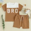 Ensembles de vêtements pour bébés garçons, vêtements d'été, 2 pièces, t-shirt à manches courtes et short à taille élastique, tenue assortie Bro