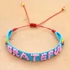 Link Bracelets Go2boho Cloth Bracelet Summer Women 2024 Braided Miyuki Beads Fabric Pulseras Handmade Letter Armband For Woven