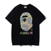 Bape Summer Популярная футболка с двухсторонним принтом «Рот акулы» Повседневная пара Футболка с короткими рукавами для пары Дизайнерский пуловер Рубашка с обезьяной Топ Y2k Мужская футболка W3A6