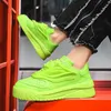 Printemps Fluorescent Vert Hommes Designer Baskets Respirant Microfibre Plate-Forme Chaussures Hommes Streetwear Skateboard Chaussures Homme 240119