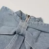여자 재킷 데님 재킷 호멘의 2024 가을 매운 여자 거리 패션 패션 개인 활 장식 패널 지퍼 씻는 JAC