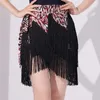 Stage Wear Leopard Print Latin Dance Skirt Women Chacha Samba Tango Layers Tassels Fringes Competition Performamnce Lady Costumes