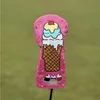 Ice cream design Golf Wood Cover Driver Fairway Hybrid Waterproof Protector Set Durable Golf Putter head Club Covers 240202