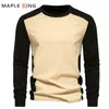 Män kläder t shirt cool camisas streetwear 2023 långärmad lapptäcke färg camiseta retro hombre mens golf homme 240130